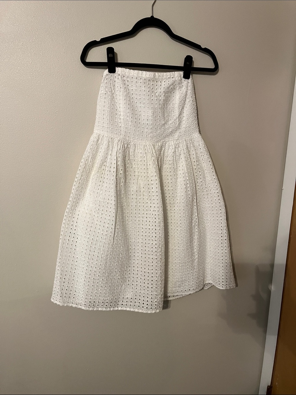 Old Navy White Strapless Eyelet Dress